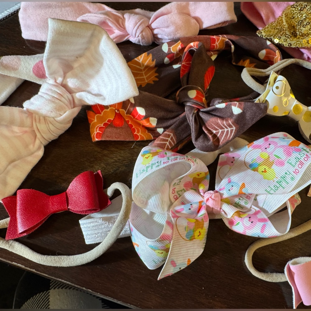 9- Large Lot of Colorful Bow Headbands for Infant